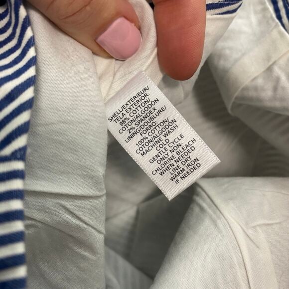 Ann Taylor Loft Blue Pinstripe Mini Skirt Size 2 - Picture 3 of 5